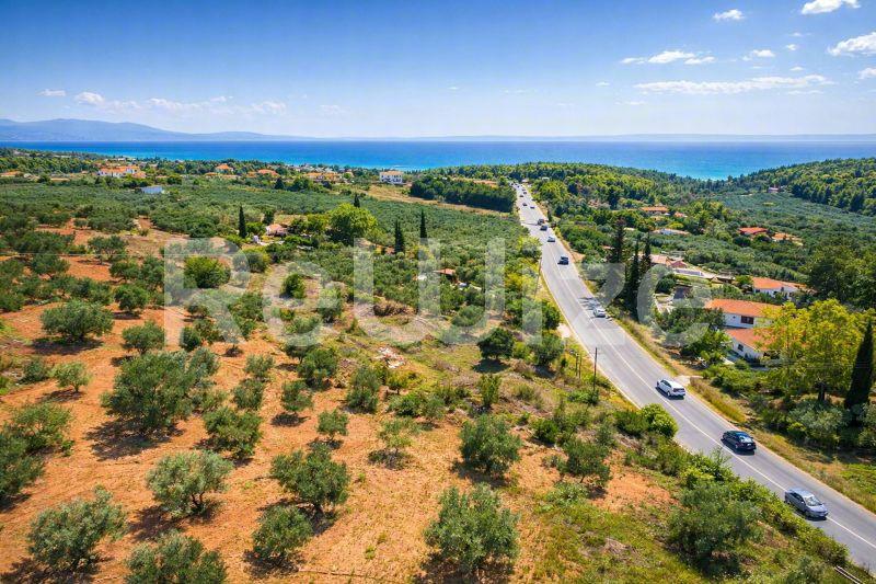 Field 3675 m² in Sithonia, aerial view