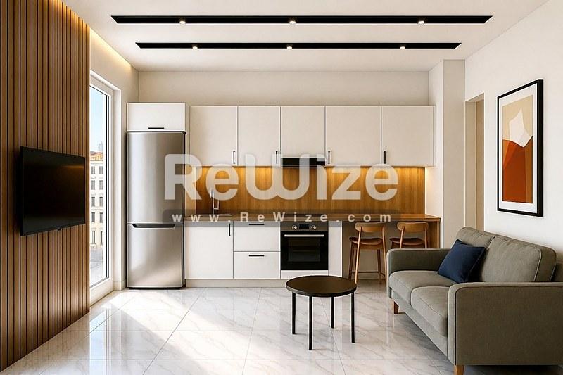 Apartment 50 m² in Thessaloniki, open-plan living area