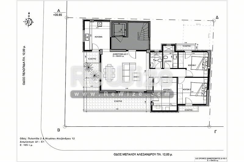 Apartment 105 m² in Korydallos, floor plan