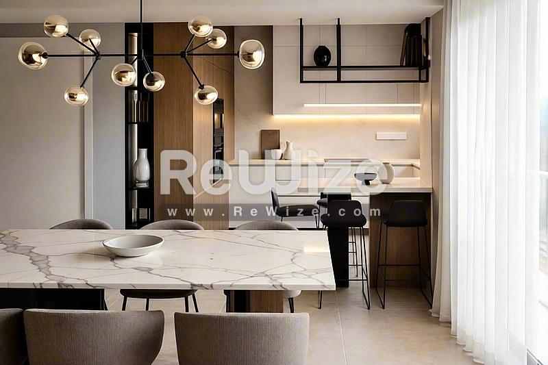 Apartment 122 m² in Pylaia-Chortiatis, open-plan living area
