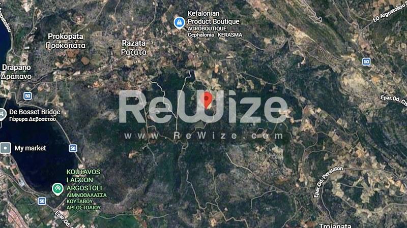 Εναέρια άποψη οικοπέδου στην Χαλκιδική με πράσινη βλάστηση και φυσικό τοπίο.