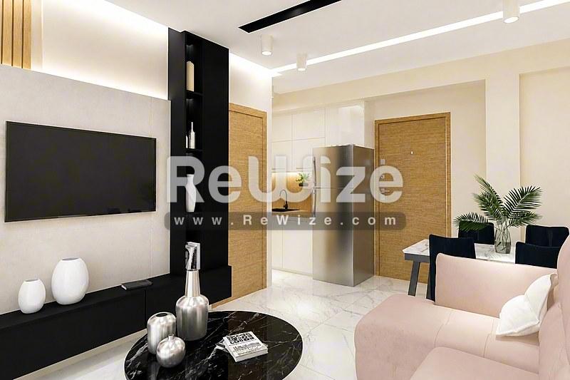 Apartment 40 m² in Thessaloniki, open-plan living area