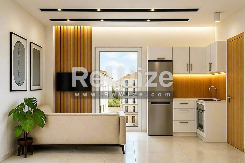 Apartment 40 m² in Thessaloniki, open-plan living area