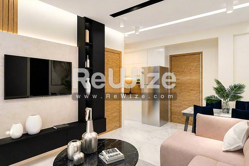 Apartment 40 m² in Thessaloniki, open-plan living area