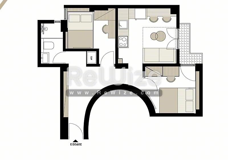 Apartment 45 m² in Thessaloniki, floor plan
